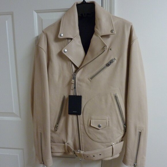 Mackage Clement Oversized R Fill Leather Biker Jacket - Picture 1 of 15